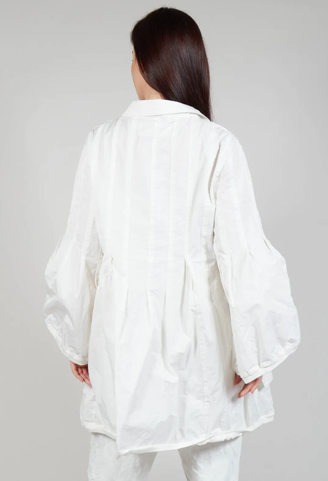 Rundholz Dip Coats^Flower Print Balloon Coat in Starwhite