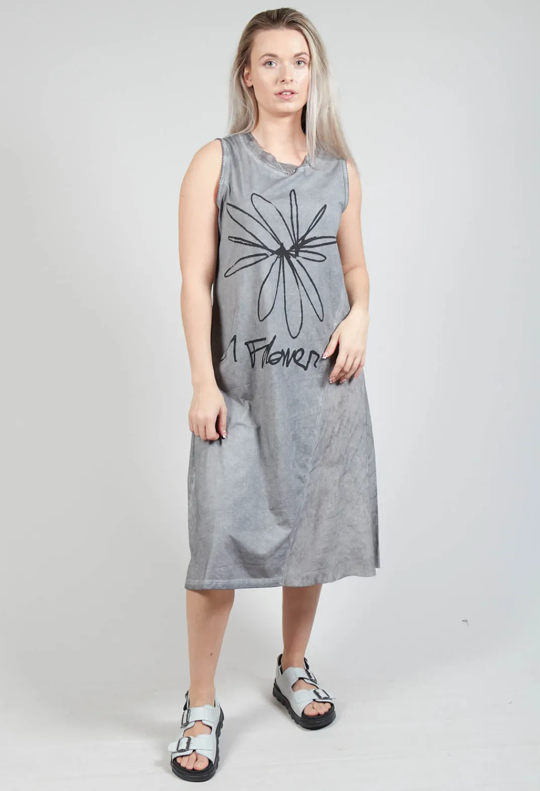 Rundholz Dip Dresses^Flower Print Graphic Dress in C.coal 70% Flock Cloud