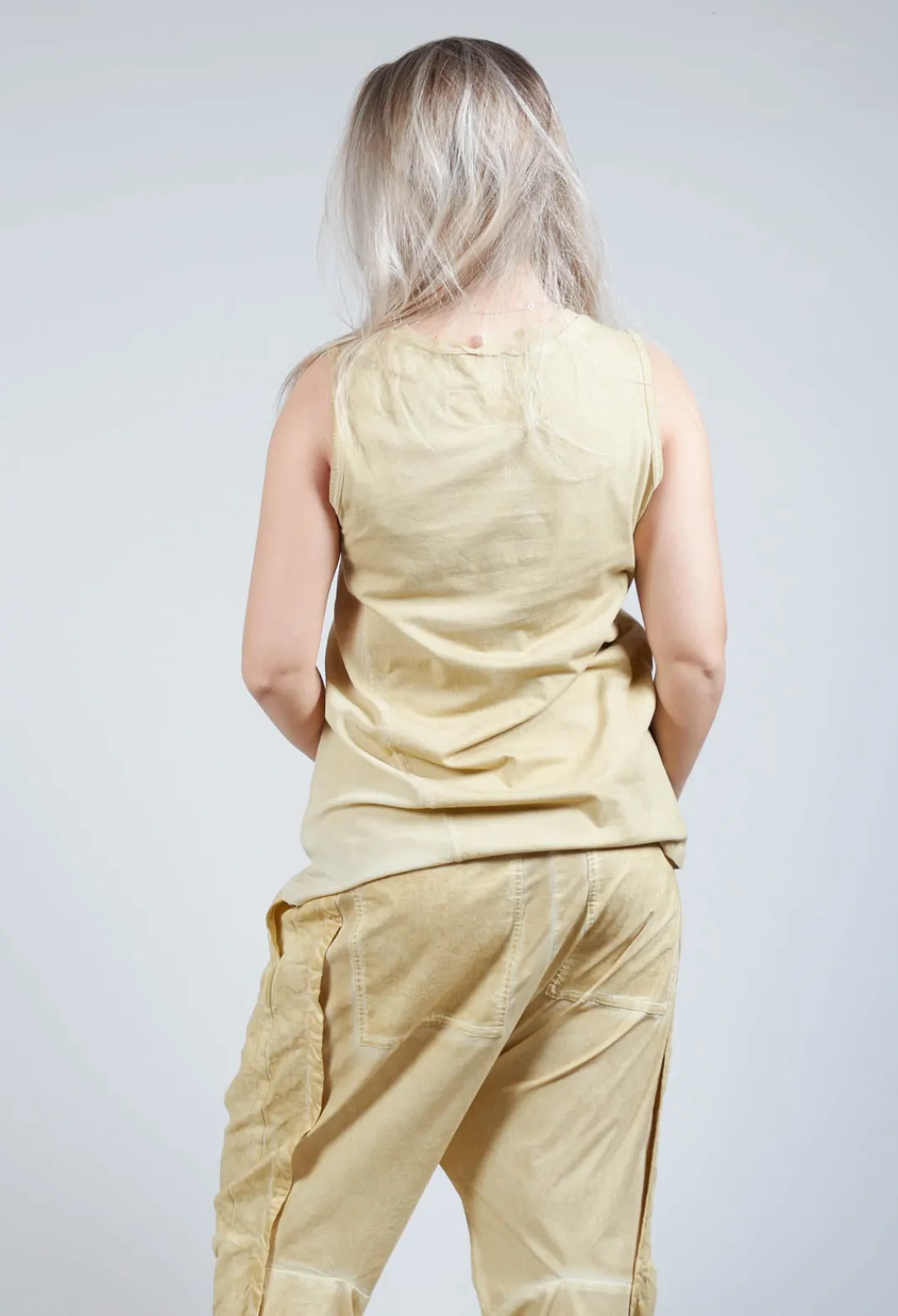 Rundholz Dip Tops^Flower Print Graphic Vest in Wax Flock Cloud