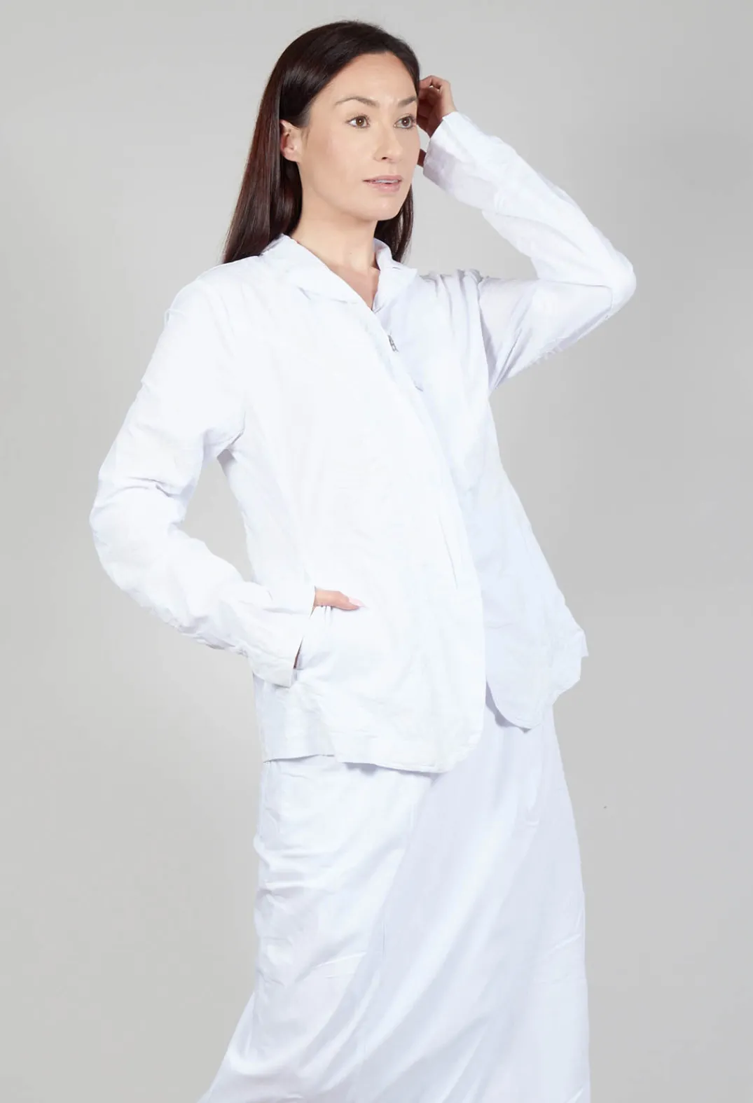Rundholz Dip Jackets^Flower Print Open Jacket in White Flock Print