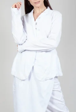 Rundholz Dip Jackets^Flower Print Open Jacket in White Flock Print
