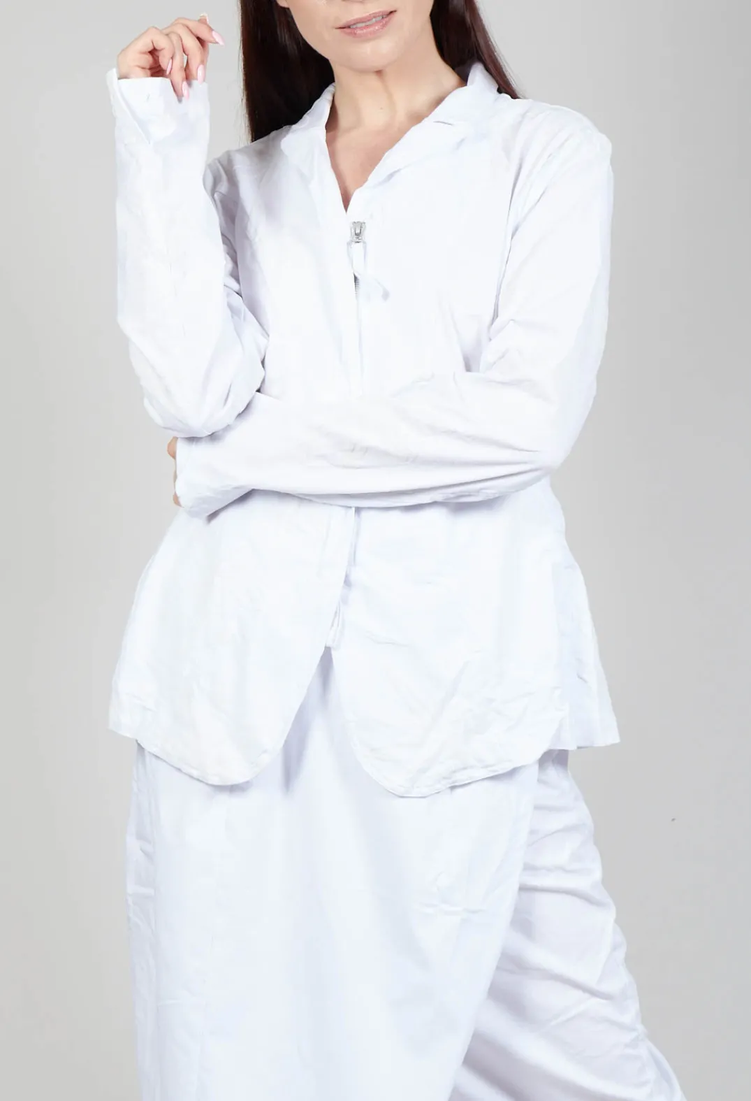 Rundholz Dip Jackets^Flower Print Open Jacket in White Flock Print