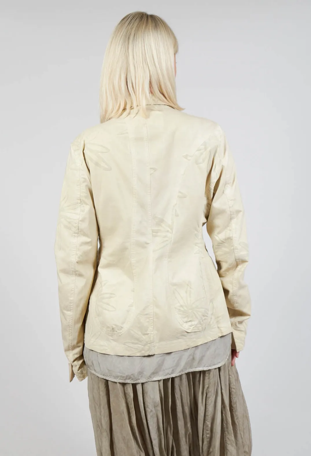 Rundholz Dip Jackets^Flower Print Open Jacket in Wax Flock Cloud