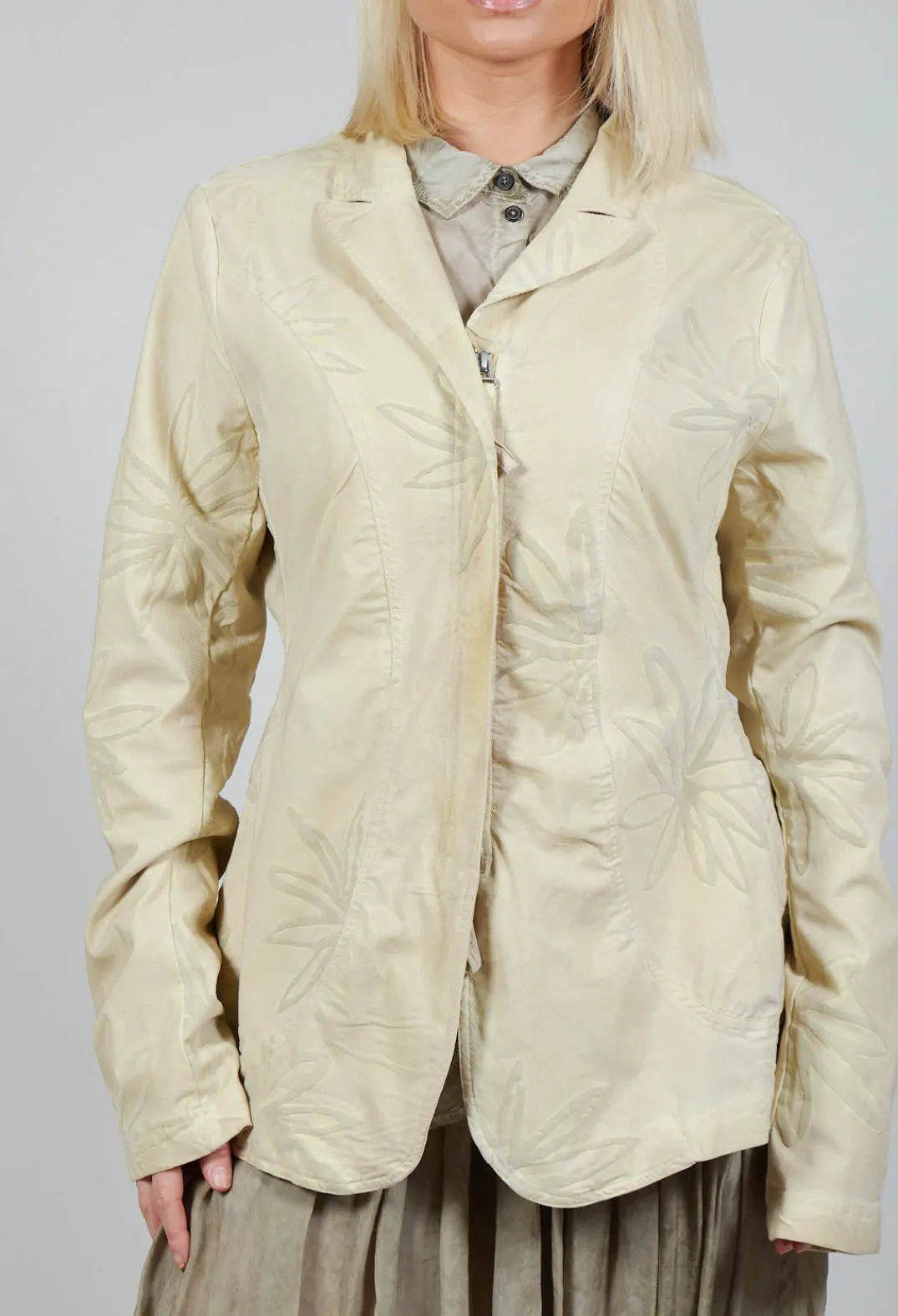 Rundholz Dip Jackets^Flower Print Open Jacket in Wax Flock Cloud