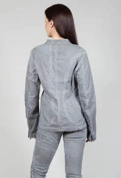 Rundholz Dip Jackets^Flower Print Open Jacket in C.Coal 70% Flock Cloud