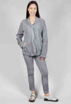 Rundholz Dip Jackets^Flower Print Open Jacket in C.Coal 70% Flock Cloud