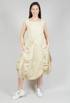 Rundholz Dip Dresses^Flower Print Ruched Dress in Wax Flock Cloud