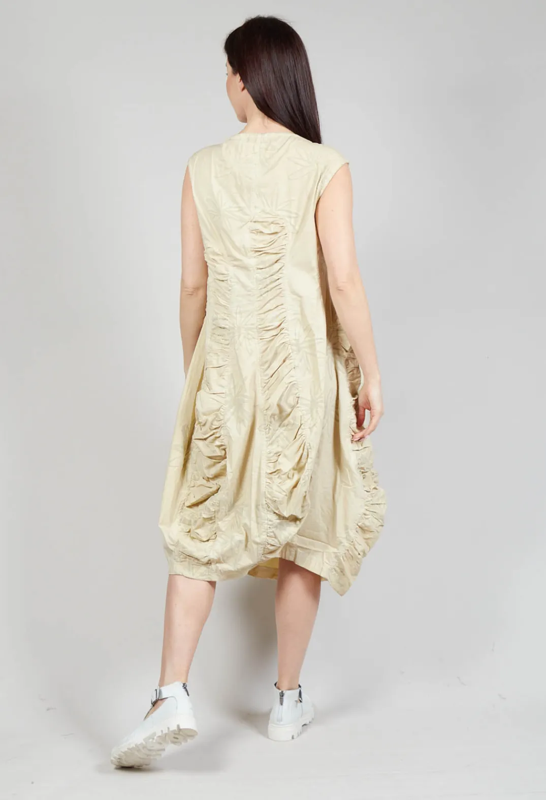 Rundholz Dip Dresses^Flower Print Ruched Dress in Wax Flock Cloud