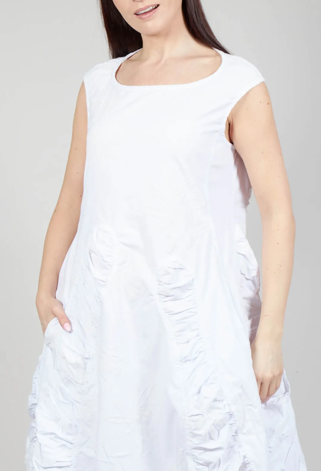Rundholz Dip Dresses^Flower Print Ruched Dress in White Flock Print