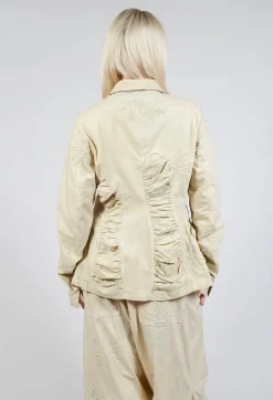 Rundholz Dip Jackets^Flower Print Ruched Jacket in Wax Flock Cloud