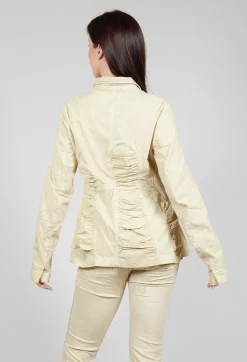 Rundholz Dip Jackets^Flower Print Ruched Jacket in Wax Flock Cloud