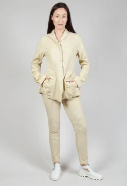Rundholz Dip Jackets^Flower Print Ruched Jacket in Wax Flock Cloud