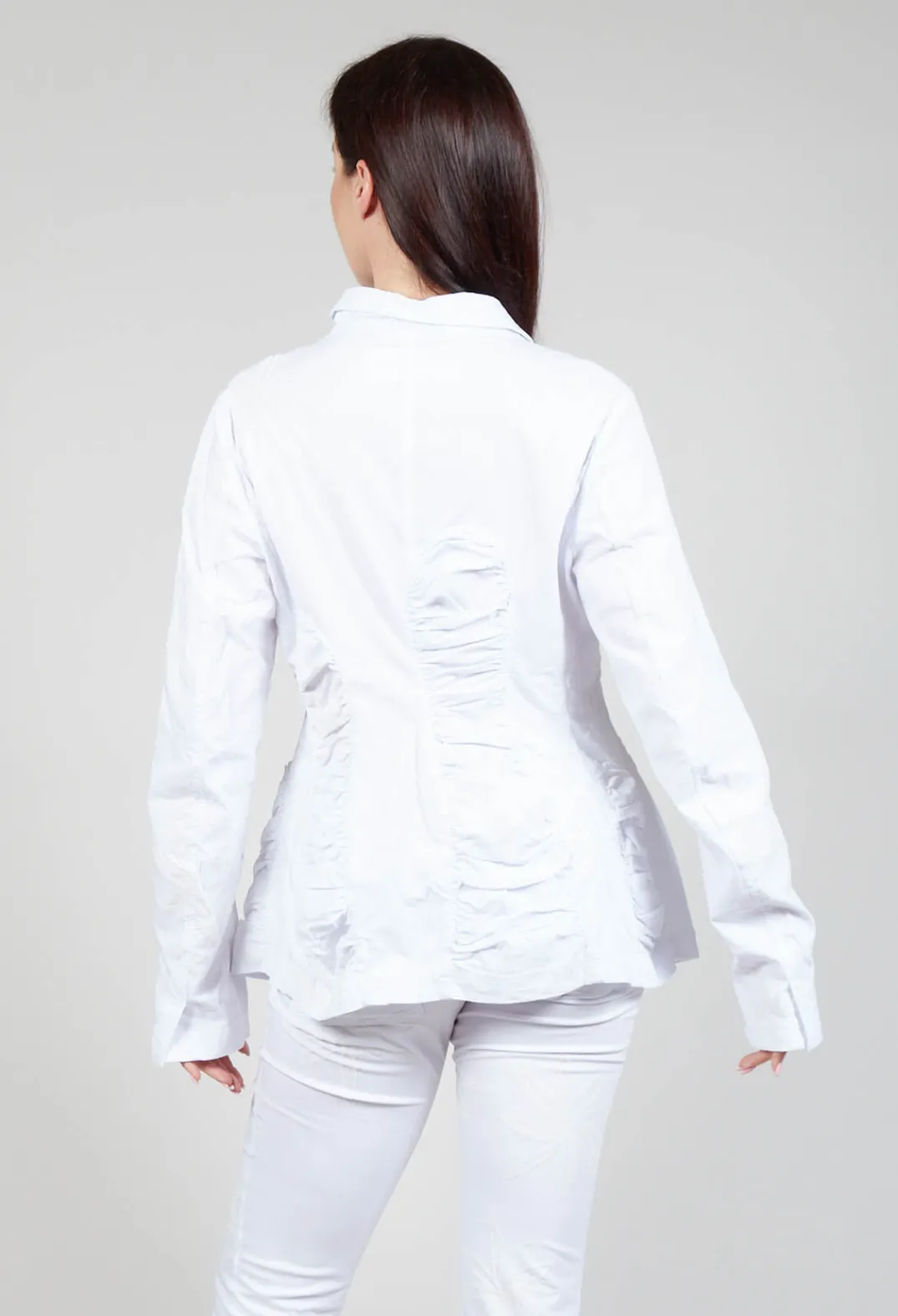 Rundholz Dip Jackets^Flower Print Ruched Jacket in White Flock Print