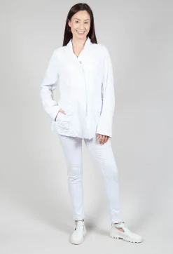 Rundholz Dip Jackets^Flower Print Ruched Jacket in White Flock Print