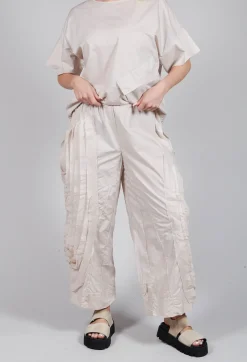 Tadashi Trousers^Fold Texture Trousers in Beige