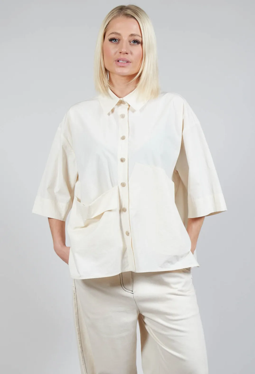 SOH Shirts & Blouses^Folded Pocket Shirt in Off White