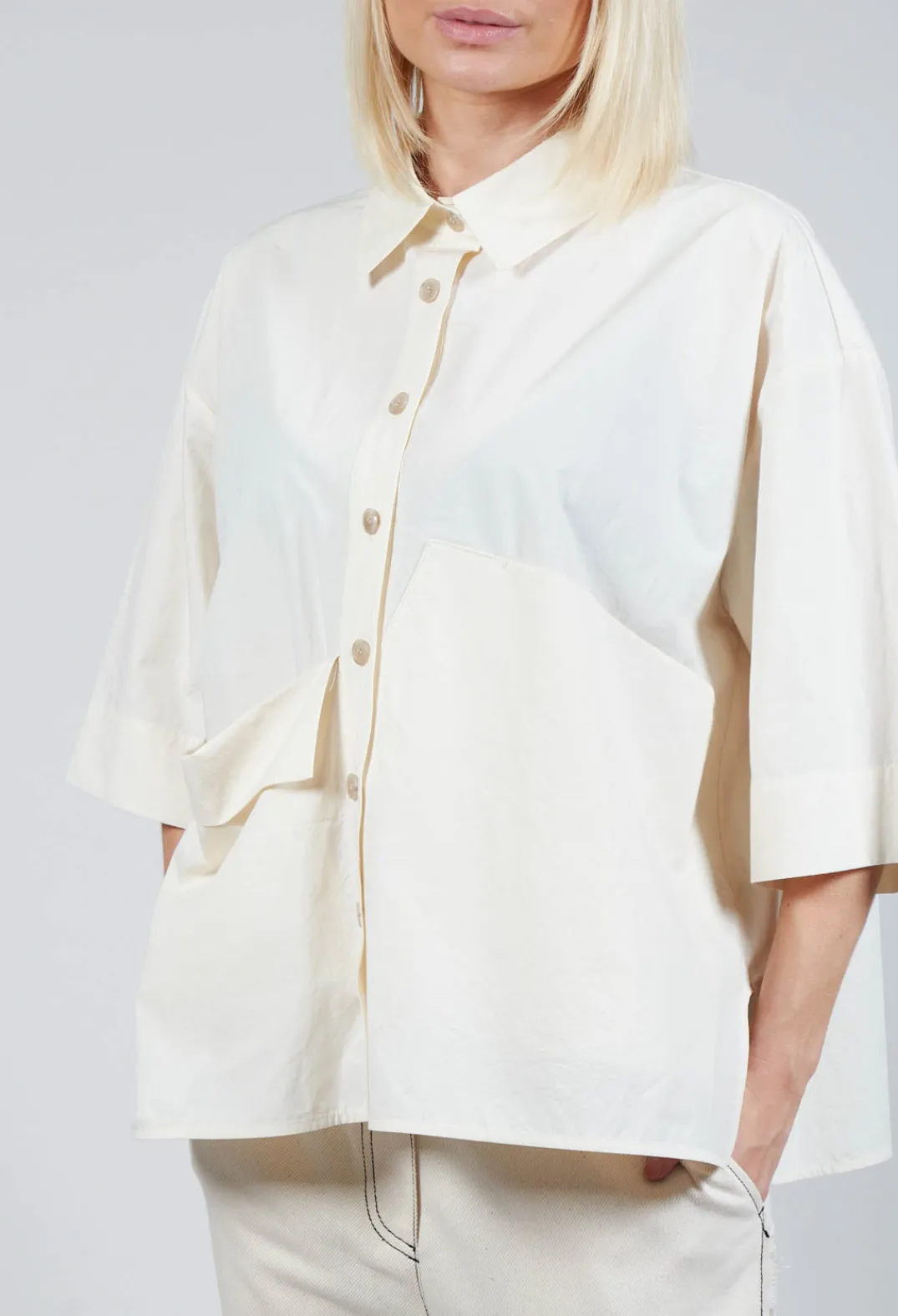 SOH Shirts & Blouses^Folded Pocket Shirt in Off White