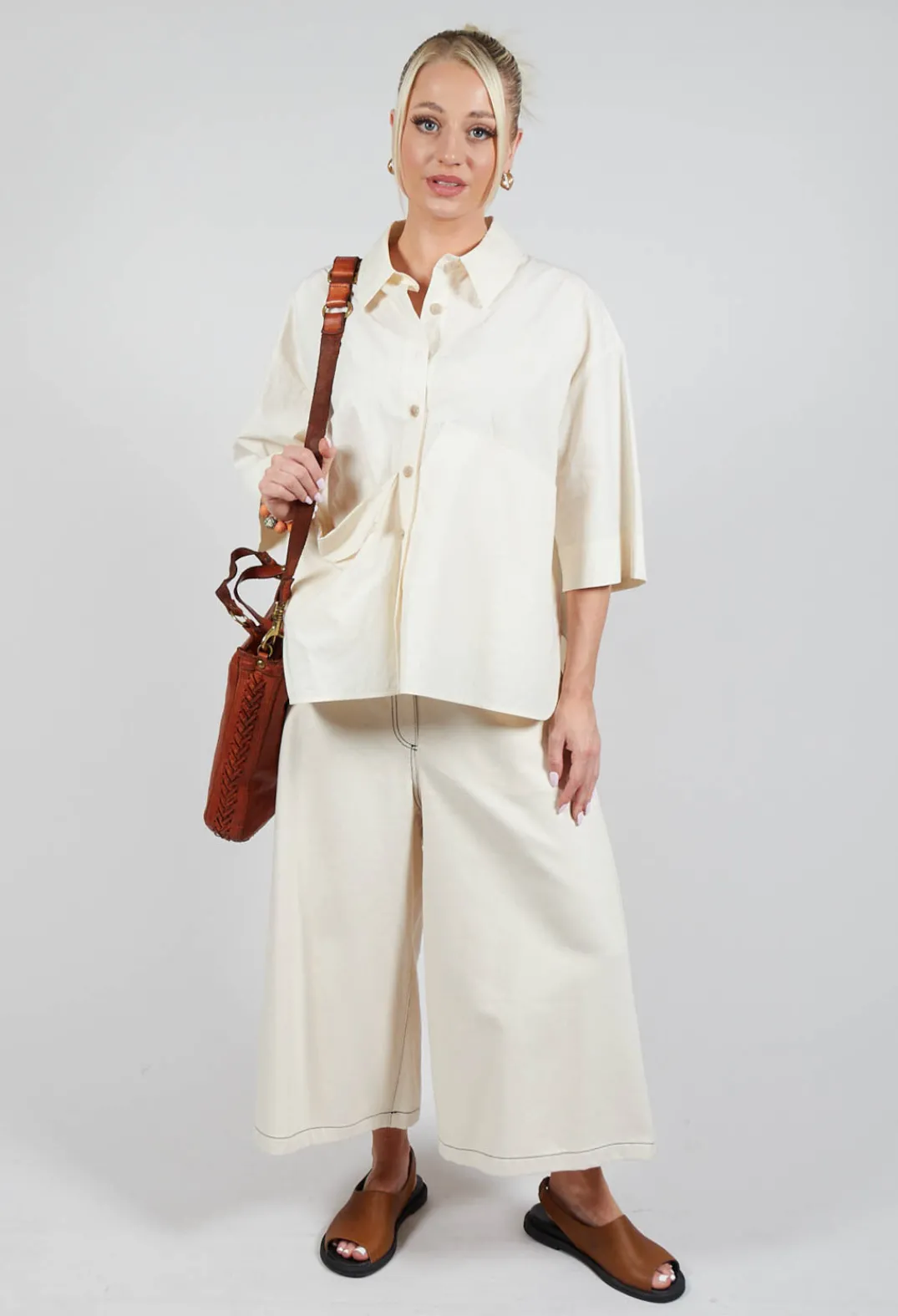SOH Shirts & Blouses^Folded Pocket Shirt in Off White