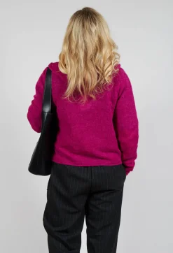 Sarah Pacini Cardigans^Frill Knit Cardigan in Magenta