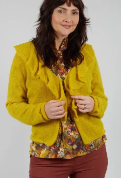 Sarah Pacini Cardigans^Frill Knit Cardigan in Yellow