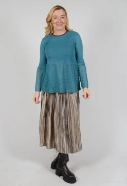 Traces of Me Tops^Frill Top Key Jumper in Celeste