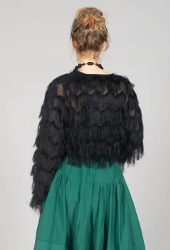 Mei Meij Jackets^Fringe Cropped Jacket in Nero