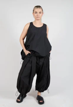 Rundholz Dip Trousers^Front Pleat Balloon Trousers with Toggle Cuffs in Black
