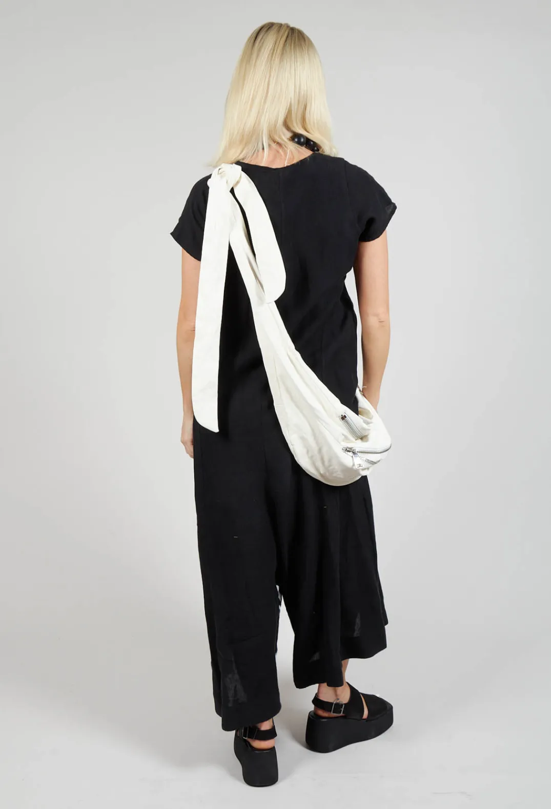 Bize Jumpsuits^Front Zipper Jumpsuit in Black White