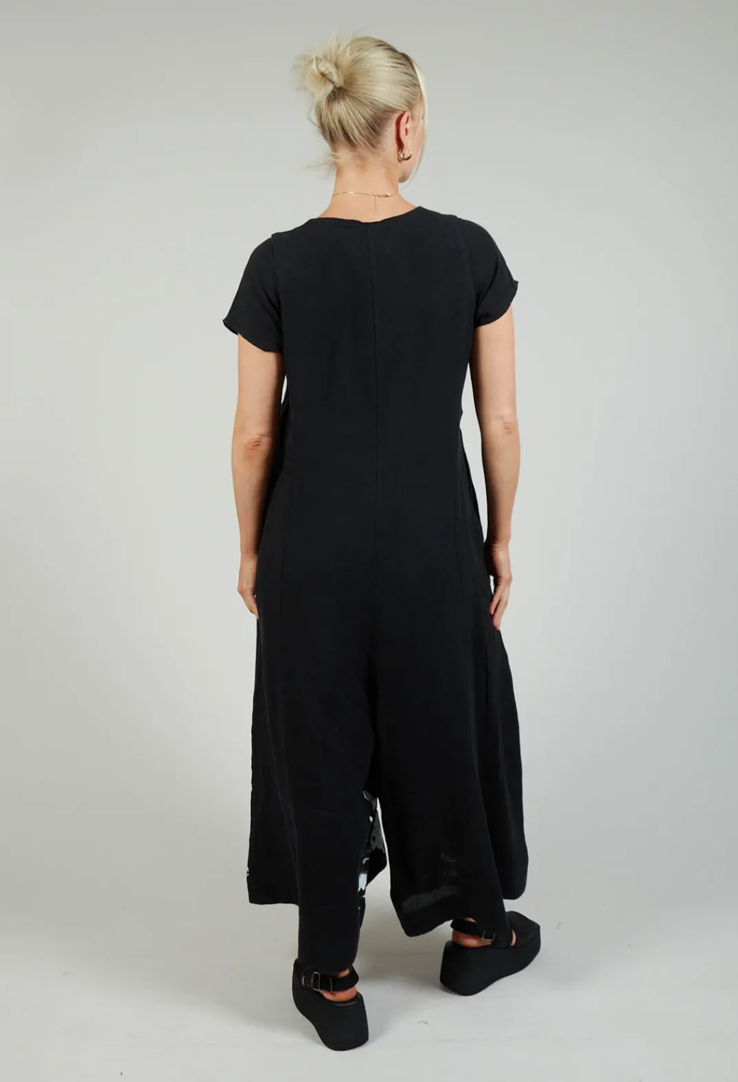 Bize Jumpsuits^Front Zipper Jumpsuit in Black White