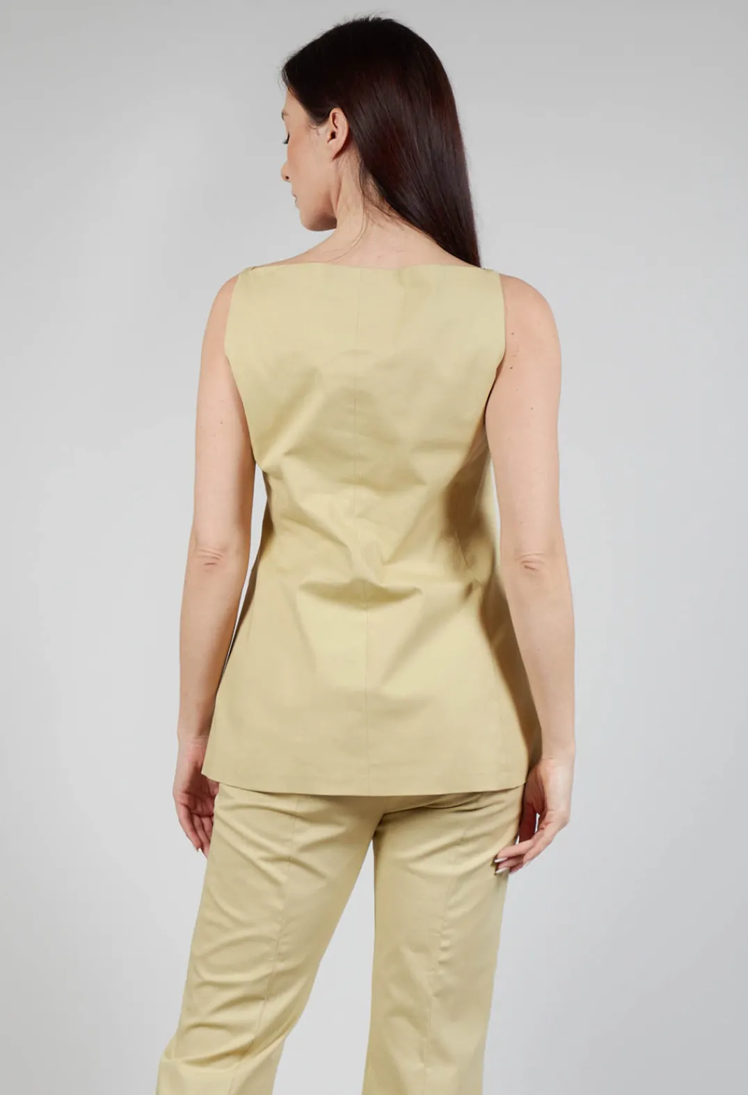 Beatrice B Jackets^Gabardine Waistcoat in Pear Sorbet