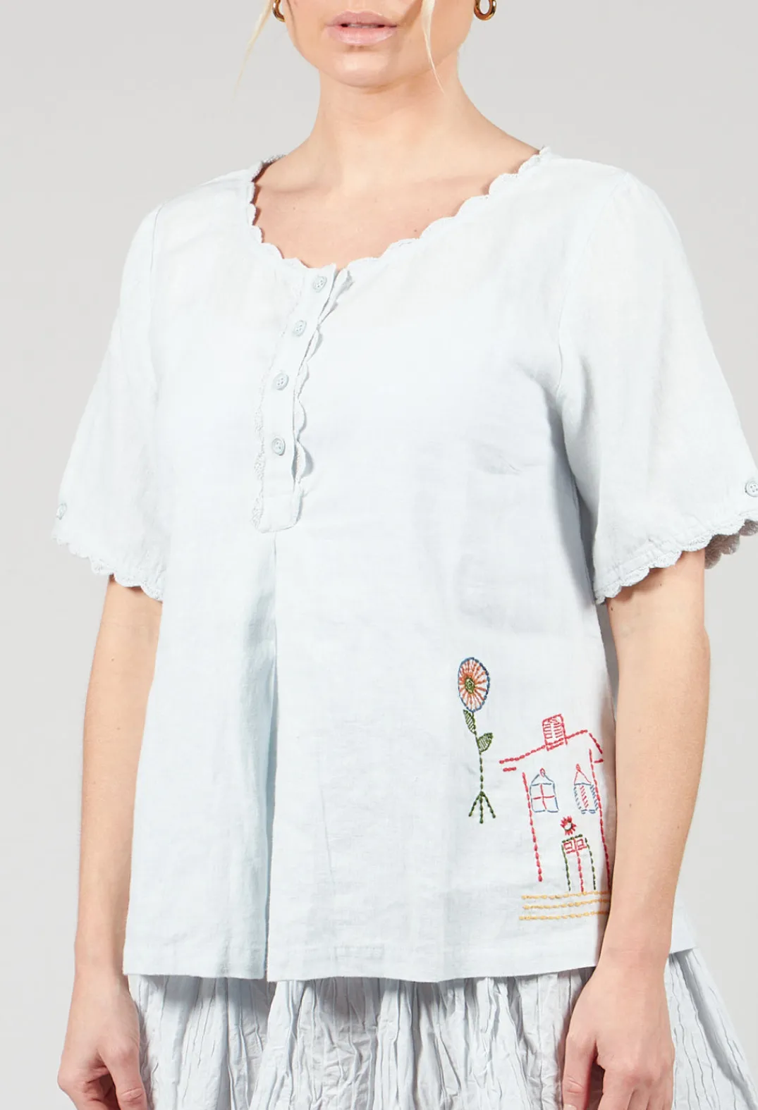 Ewa I Walla Shirts & Blouses^Gabriella Blouse in Ice Blue