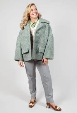 Beatrice B Shirts & Blouses^Garden Print Silk Blouse in Grey