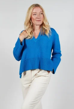 Sfizio Jumpers^Garment Dyed Wool Sweater in Bright Cobalt