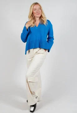Sfizio Jumpers^Garment Dyed Wool Sweater in Bright Cobalt