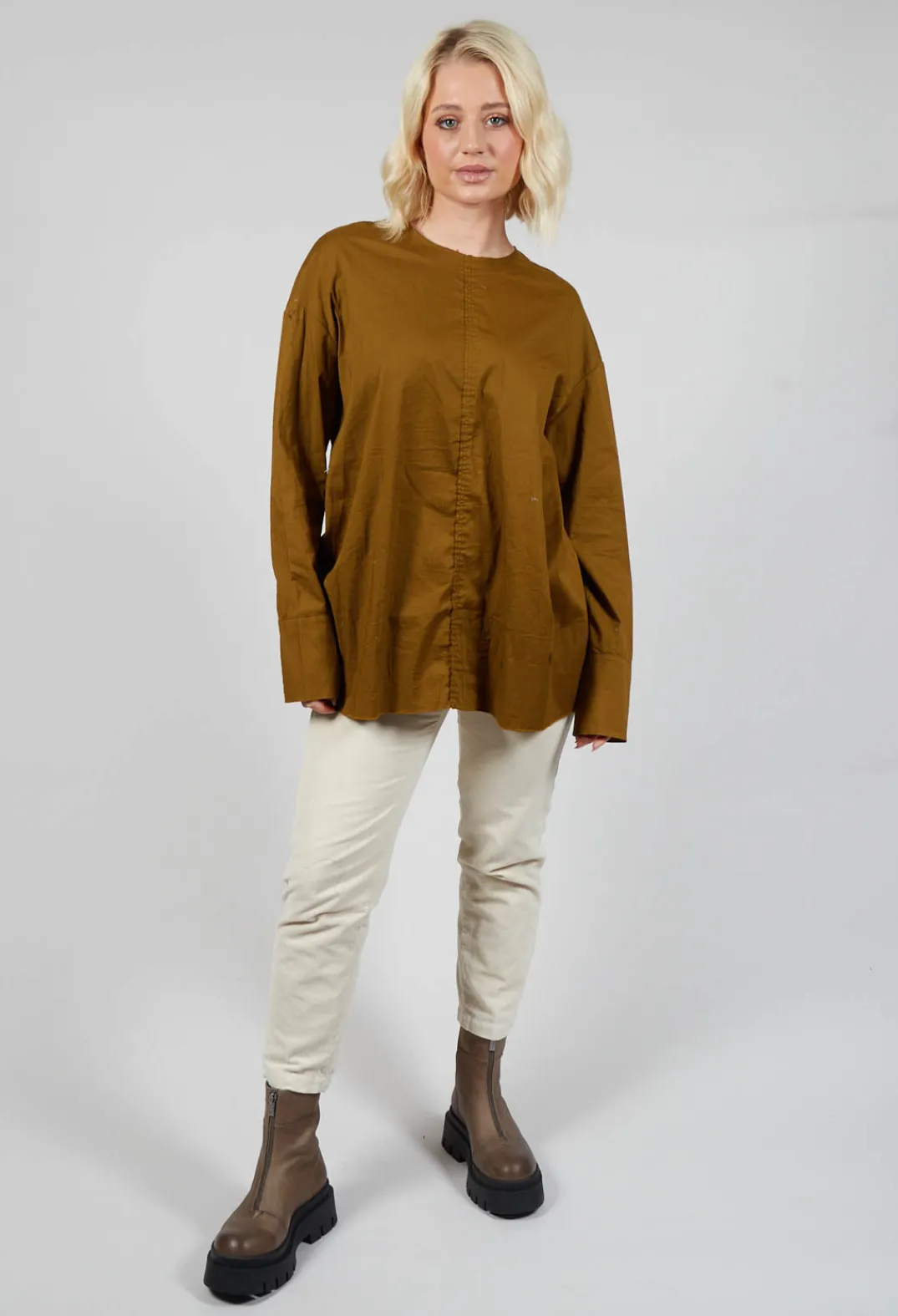 Aequamente Co-ords & Suits^Gathered Back Top in Oliva