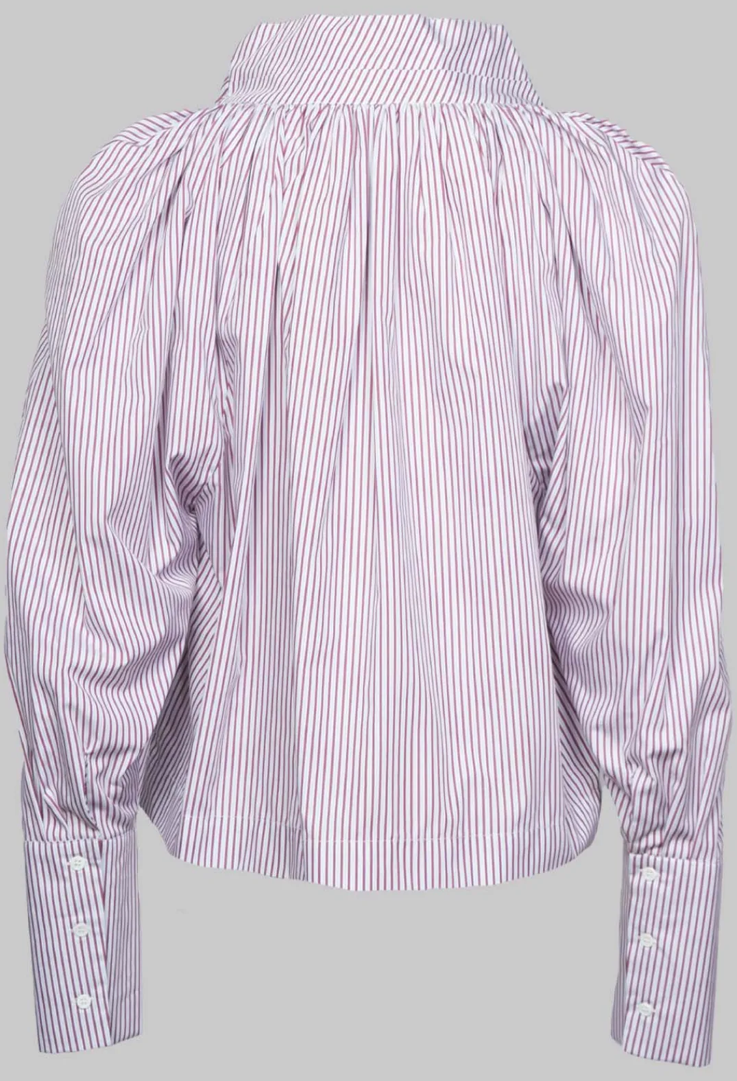 Collectors Club Shirts & Blouses^Gathered Blouse in Blue Red Stripe
