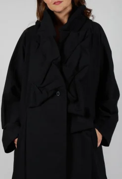 Rundholz Mainline Coats^Gathered Coat in Black