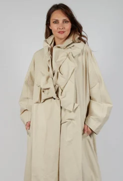Rundholz Mainline Coats^Gathered Coat in Bone
