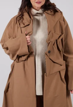 Rundholz Mainline Coats^Gathered Coat in Camel