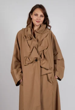 Rundholz Mainline Coats^Gathered Coat in Camel