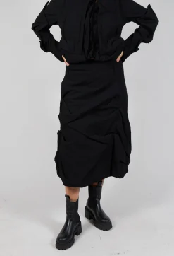 Rundholz Mainline Skirts^Gathered Midi Skirt in Black