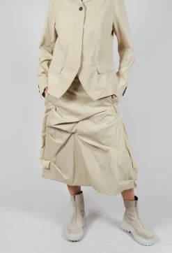 Rundholz Mainline Skirts^Gathered Midi Skirt in Bone
