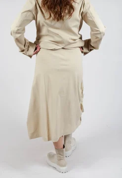 Rundholz Mainline Skirts^Gathered Midi Skirt in Bone