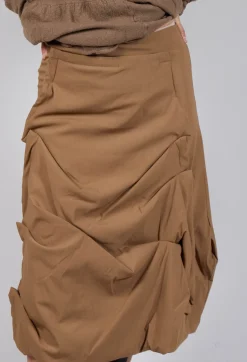 Rundholz Mainline Skirts^Gathered Midi Skirt in Camel