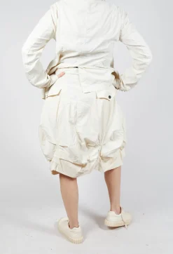 Rundholz Dip Skirts^Gathered Midi Skirt with Back Button-Flap Pockets in Greige