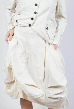 Rundholz Dip Skirts^Gathered Midi Skirt with Back Button-Flap Pockets in Greige
