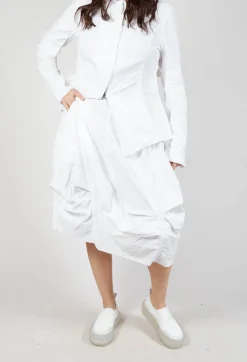 Rundholz Dip Skirts^Gathered Midi Skirt with Back Button-Flap Pockets in Semi Bleach