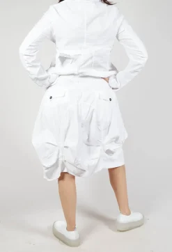 Rundholz Dip Skirts^Gathered Midi Skirt with Back Button-Flap Pockets in Semi Bleach