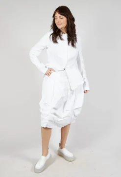 Rundholz Dip Skirts^Gathered Midi Skirt with Back Button-Flap Pockets in Semi Bleach