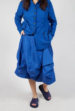 Rundholz Dip Skirts^Gathered Midi Skirt with Back Button-Flap Pockets in Royal